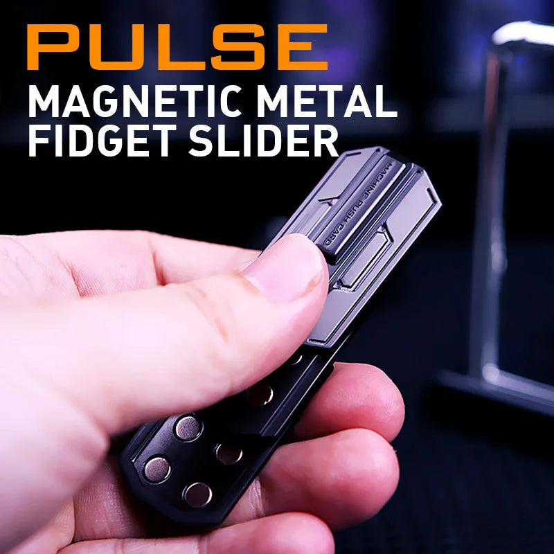 Brinquedo antiestresse de dedo — Spinner metálico magnético com luz, deslizante e tátil, EDC Clicker para Alívio da Ansiedade e TDAH