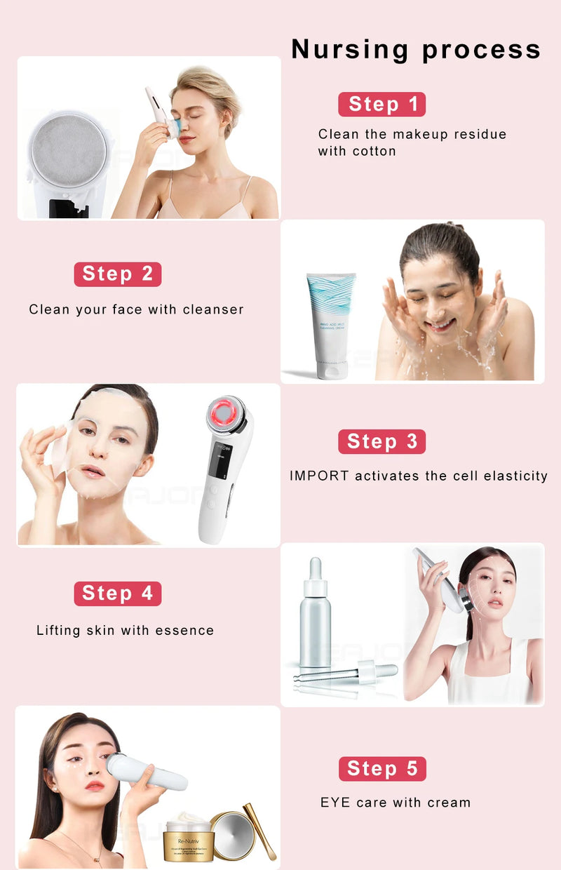 Facial Massager RF Facial Radiofrequency High Frequency Face Lifting Machine EMS Facial Microcurrent Lift Skin Tightening Device