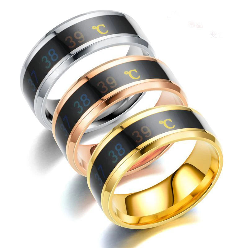 UAGE Temperature Ring Titanium Steel Mood Emotion  Intelligent Temperature Sensitive Rings for Women Men Waterproof Jewelry