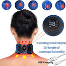 Massageador elétrico de pescoço com 8 modos e 19 engrenagens, ferramenta para alívio da dor muscular cervical nas costas, ombro, perna, corpo e mini almofada de massagem relaxante.