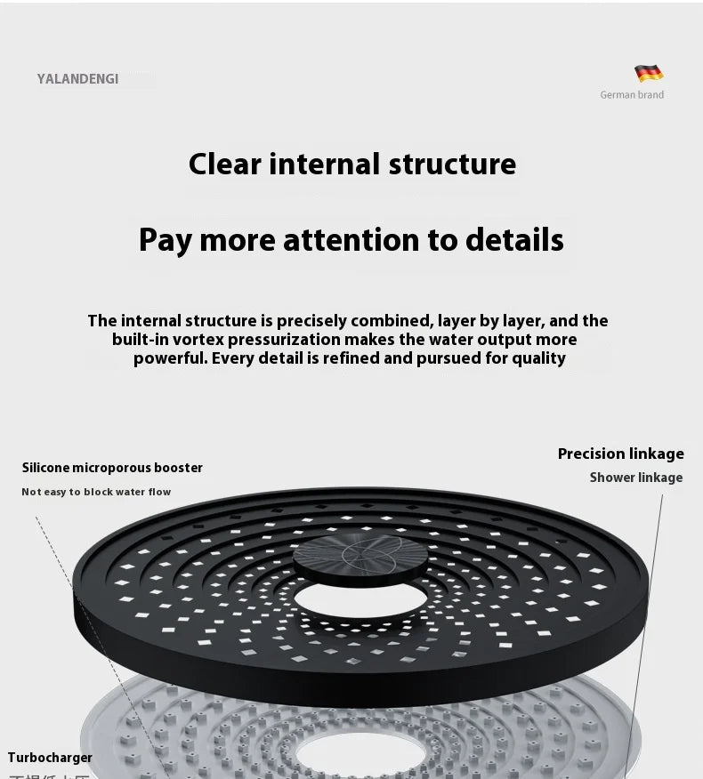 Top spray large water volume pressurized showerhead nozzle pressurized single head shower household shower showerhead