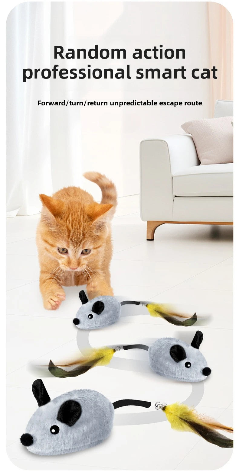 Rato Interativo Automático para Gatos — Sensor de Movimento, Som Divertido e Recarga USB