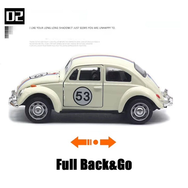Carro Clássico de Corrida 1:32 — Metal Premium e Sistema Pull-Back