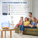 Difusor de Aromas 500ML (6 Óleos Opcionais), Umidificador Difusor de Óleos Essenciais 5V 2A com Controle Remoto