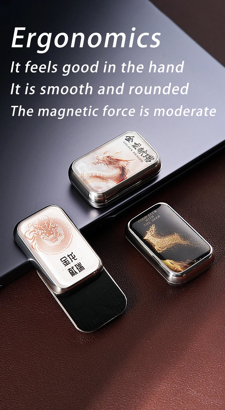 Infinite-position EDC mechanical card-pushing metal fingertip toys with magnetic force fidget spinners stress-relieving toys