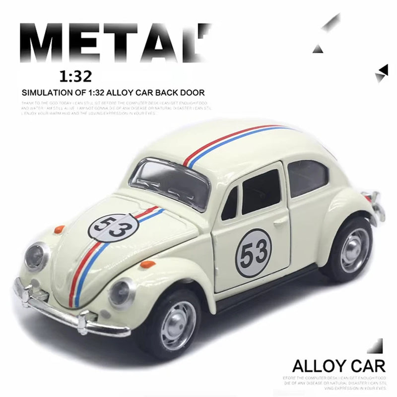 Carro Clássico de Corrida 1:32 — Metal Premium e Sistema Pull-Back