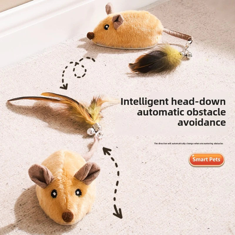 Rato Interativo Automático para Gatos — Sensor de Movimento, Som Divertido e Recarga USB