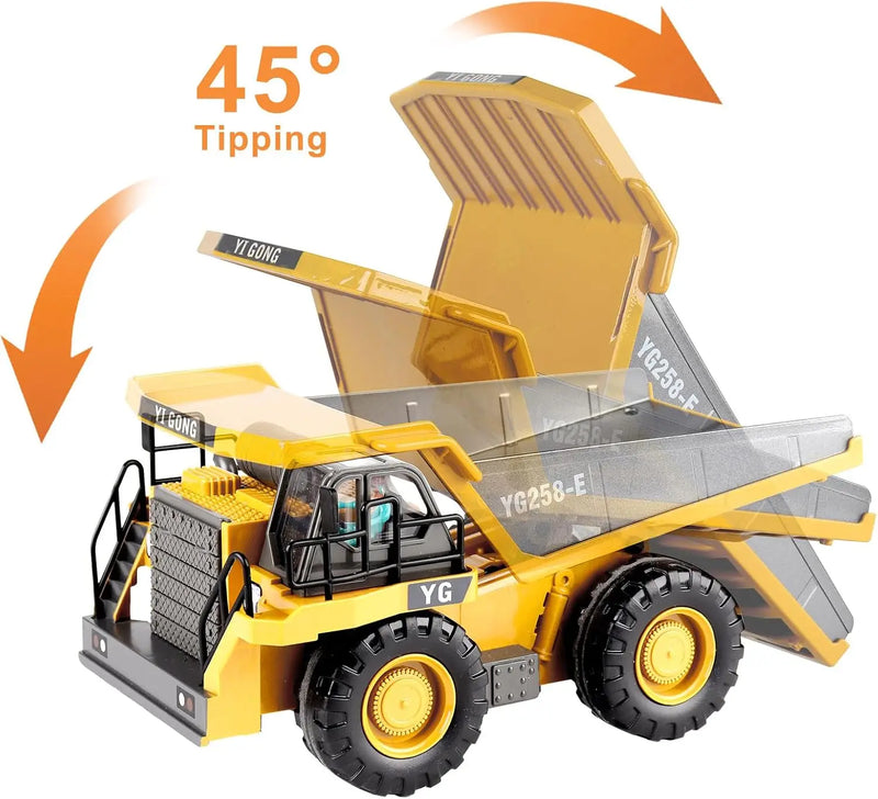 Escavadeira Controle Remoto 4x4 – Caminhão Basculante RC, Veículo Escavador, Trator Bulldozer, Carro de Construção