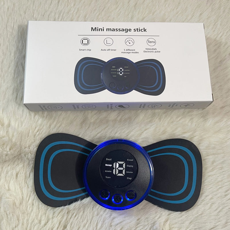 Massageador elétrico de pescoço com 8 modos e 19 engrenagens, ferramenta para alívio da dor muscular cervical nas costas, ombro, perna, corpo e mini almofada de massagem relaxante.
