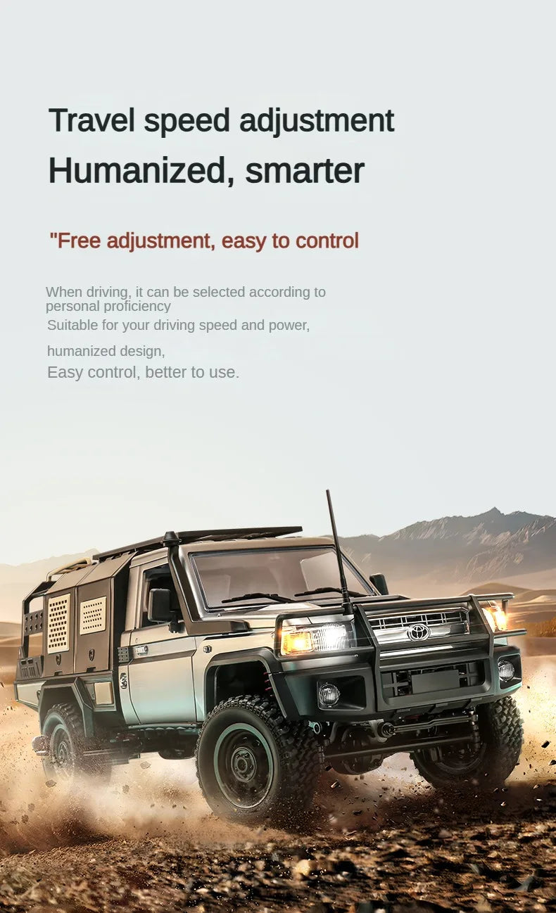 Caminhonete RC em Escala Real 4x4 — Controle Remoto Off-Road para Subidas e Terrenos Irregulares