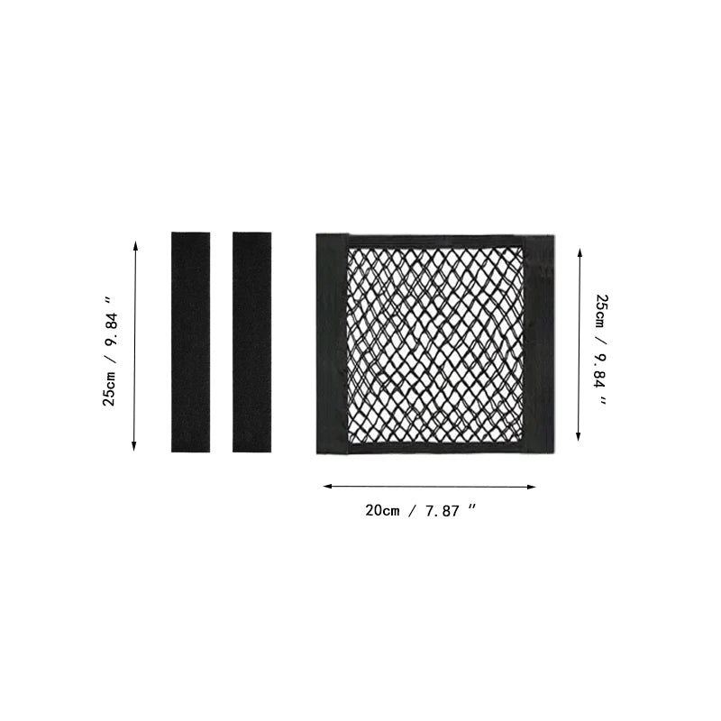 Rede Elástica com Adesivo de Parede, Ideal para Organização no Porta-Malas do Carro e Armazenamento Doméstico.