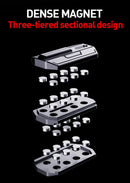 Brinquedo antiestresse de dedo — Spinner metálico magnético com luz, deslizante e tátil, EDC Clicker para Alívio da Ansiedade e TDAH