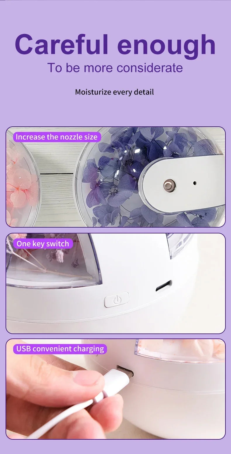 Mini Umidificador de Ar de Mesa para Casa e Escritório com Umidificação Silenciosa