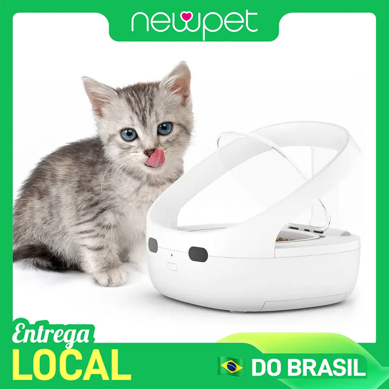 Alimentador Automático para Cães e Gatos, Sensor de Reconhecimento por Chip de Substituição Antifurto