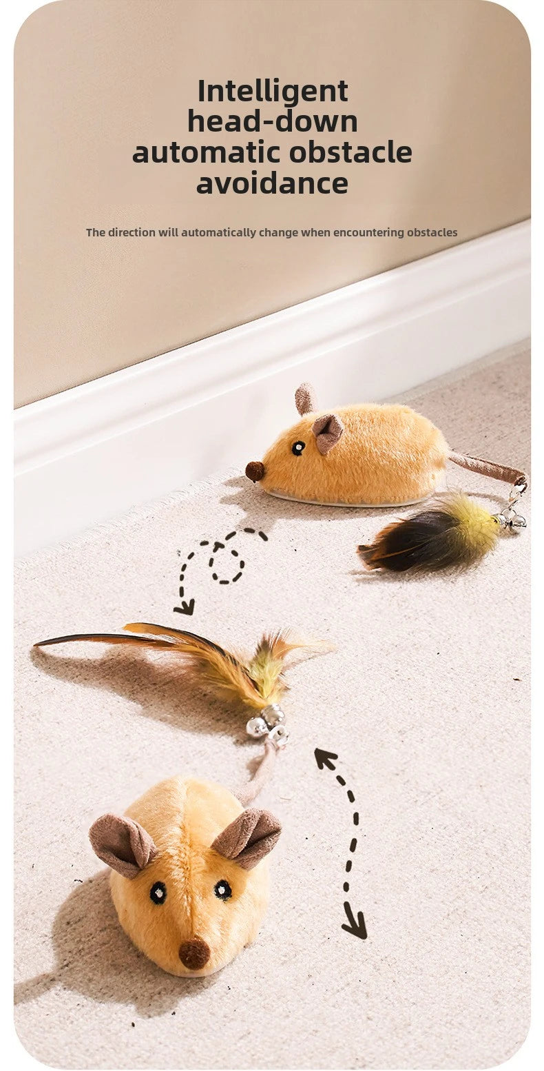 Rato Interativo Automático para Gatos — Sensor de Movimento, Som Divertido e Recarga USB