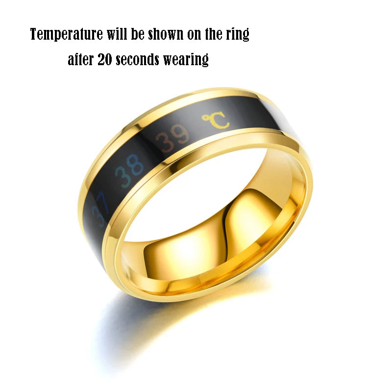 UAGE Temperature Ring Titanium Steel Mood Emotion  Intelligent Temperature Sensitive Rings for Women Men Waterproof Jewelry
