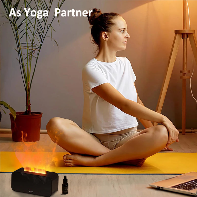 Difusor de Aroma Mini — Umidificador de Ar com Chama Colorida 7 Cores, Adicione Óleo Essencial, Aromaterapia com Timer para Casa, Quarto e Escritório