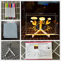 Quadro Mágico de Desenho com Luz LED — Acrílico Transparente, Apagável e com 7 Canetas Coloridas!