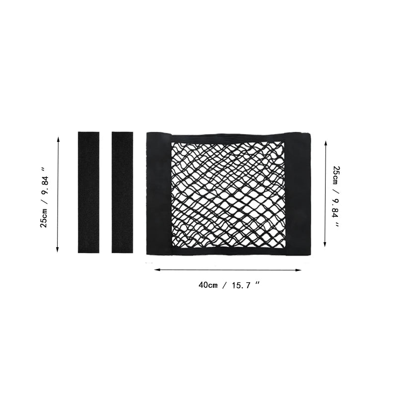 Rede Elástica com Adesivo de Parede, Ideal para Organização no Porta-Malas do Carro e Armazenamento Doméstico.