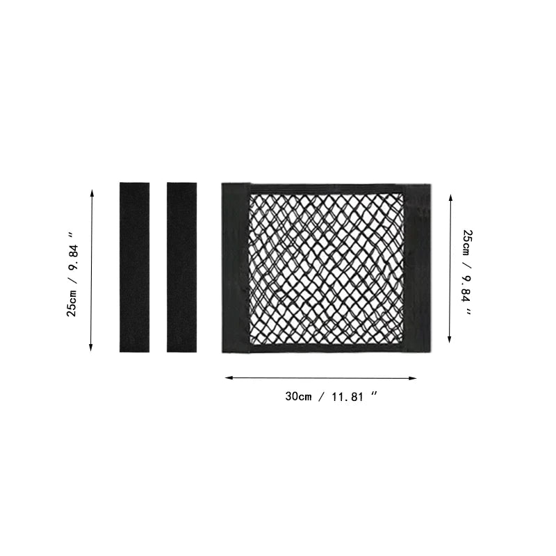 Rede Elástica com Adesivo de Parede, Ideal para Organização no Porta-Malas do Carro e Armazenamento Doméstico.