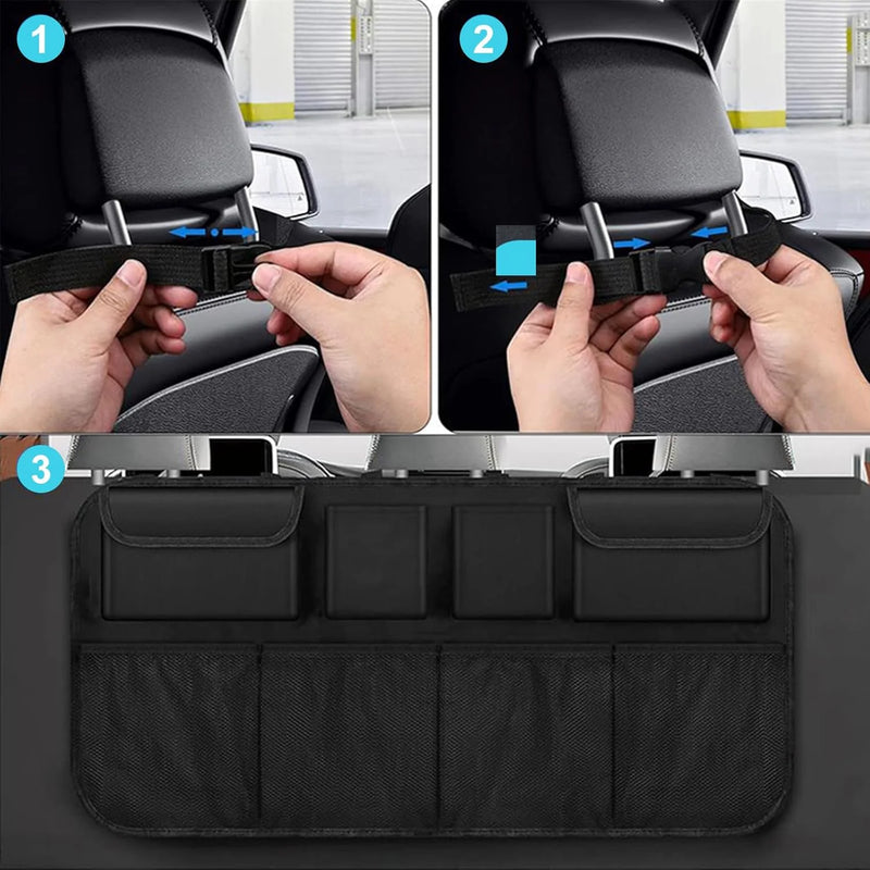 Organizador de Porta-Malas Gigante 8 Bolsos — Economize Espaço e Deixe Seu Carro Sempre em Ordem!