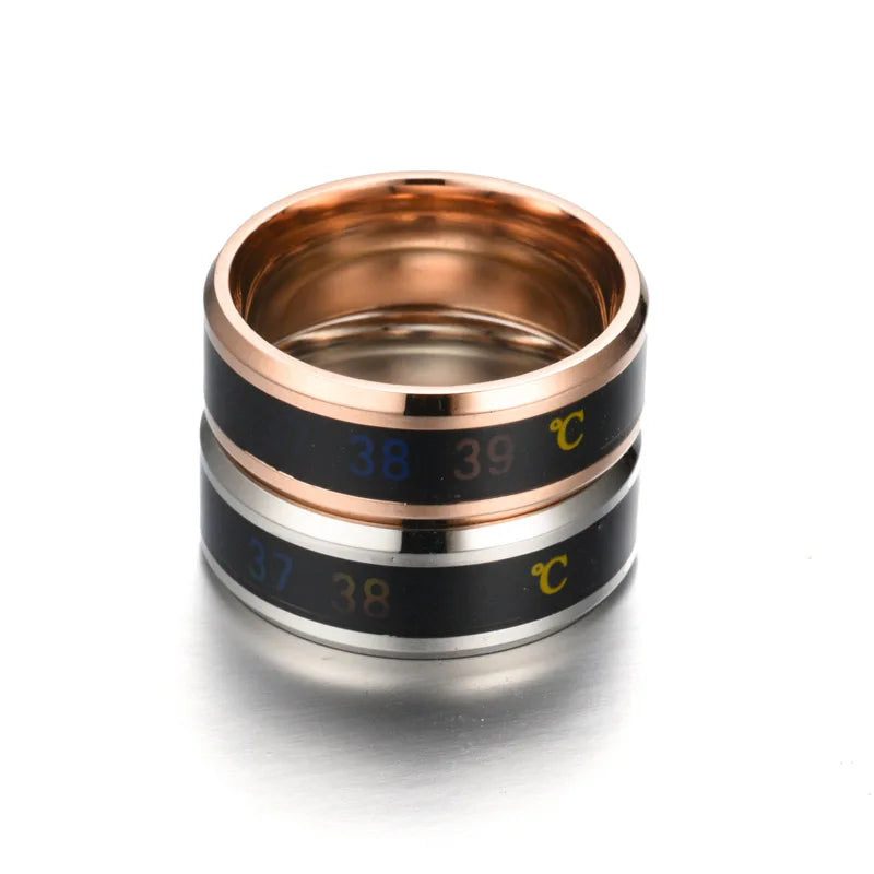 UAGE Temperature Ring Titanium Steel Mood Emotion  Intelligent Temperature Sensitive Rings for Women Men Waterproof Jewelry
