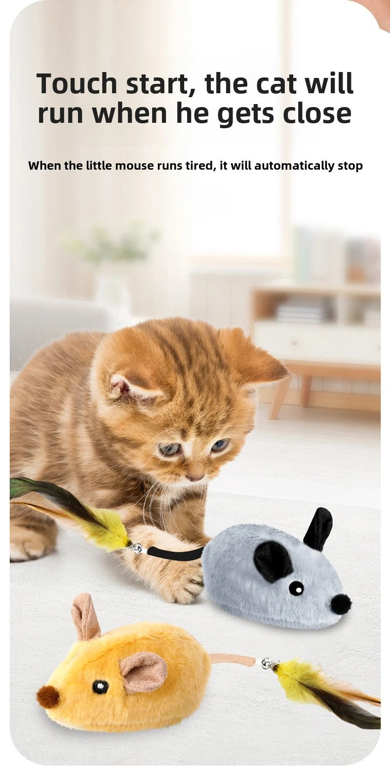 Rato Interativo Automático para Gatos — Sensor de Movimento, Som Divertido e Recarga USB