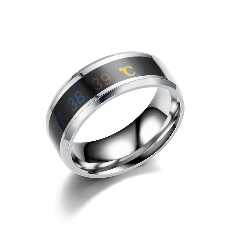 UAGE Temperature Ring Titanium Steel Mood Emotion  Intelligent Temperature Sensitive Rings for Women Men Waterproof Jewelry