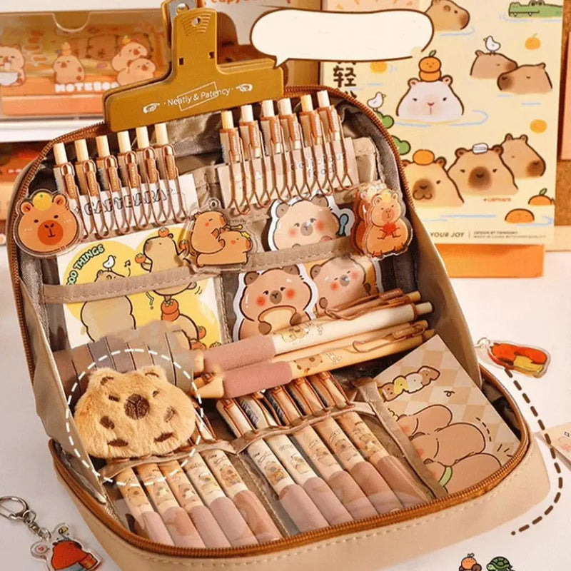 Kit completo escolar capivara