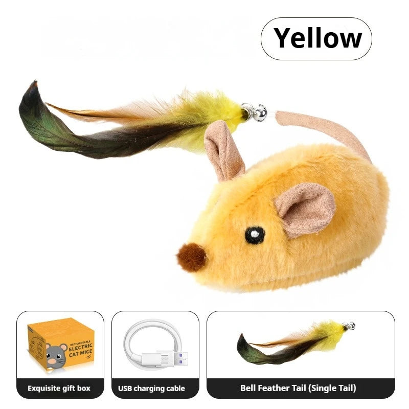 Rato Interativo Automático para Gatos — Sensor de Movimento, Som Divertido e Recarga USB