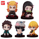 10pcs Set Q Version Demon Slayer Sitting Ghost Doll Tanjiro Nidouzi Inosuke Zenizu Figure Action Figure Movie Model kid Toy Gift