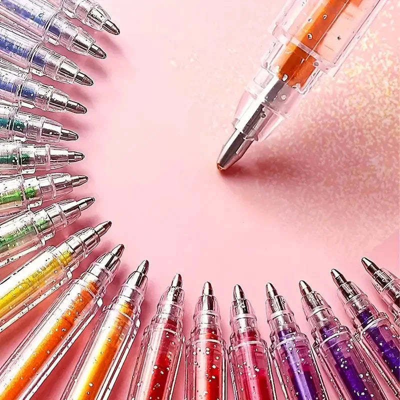 Conjunto de canetas de gel com glitter, 8/12/18/24/36 peças.
