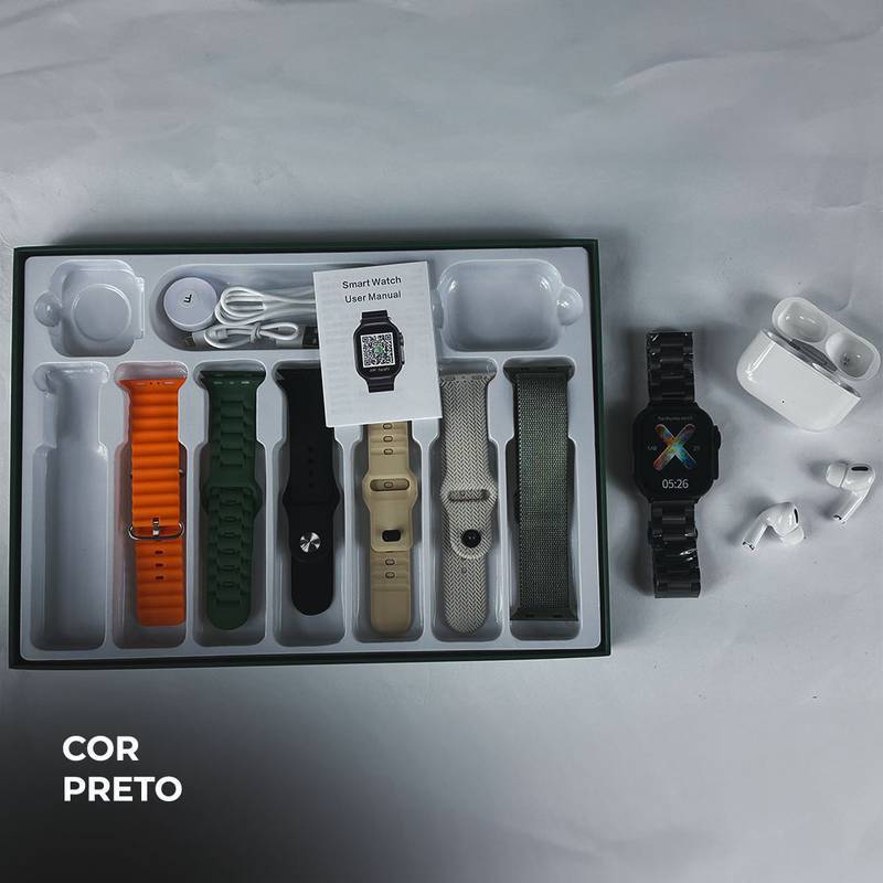 WS 80 ULTRA 2 | +Fone bluetooth | Kit 7 pulseiras | Toque duplo | Segunda geração