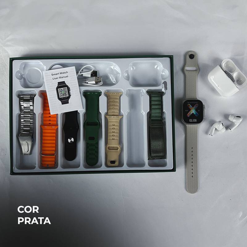 WS 80 ULTRA 2 | +Fone bluetooth | Kit 7 pulseiras | Toque duplo | Segunda geração