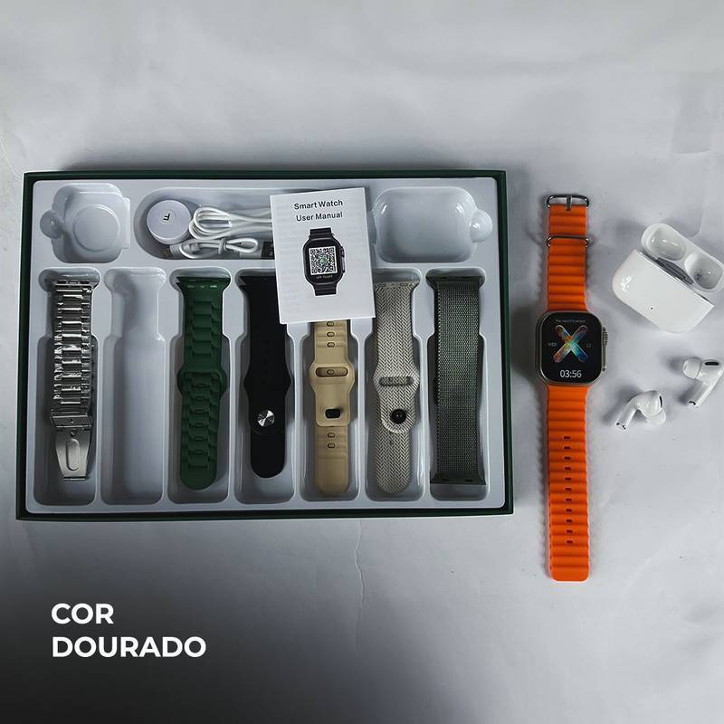 WS 80 ULTRA 2 | +Fone bluetooth | Kit 7 pulseiras | Toque duplo | Segunda geração
