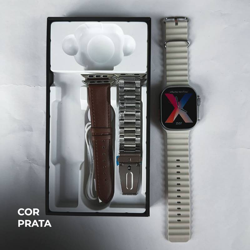 WS-79 ULTRA 2 | Kit 3 pulseiras | Pulseira de Couro e Metal | Segunda geração